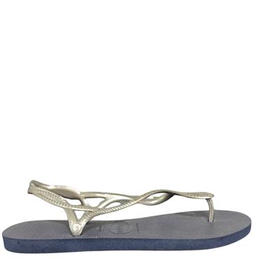 HAVAIANAS STRAP TOE POST FLIP FLOP - NAVY SILVER